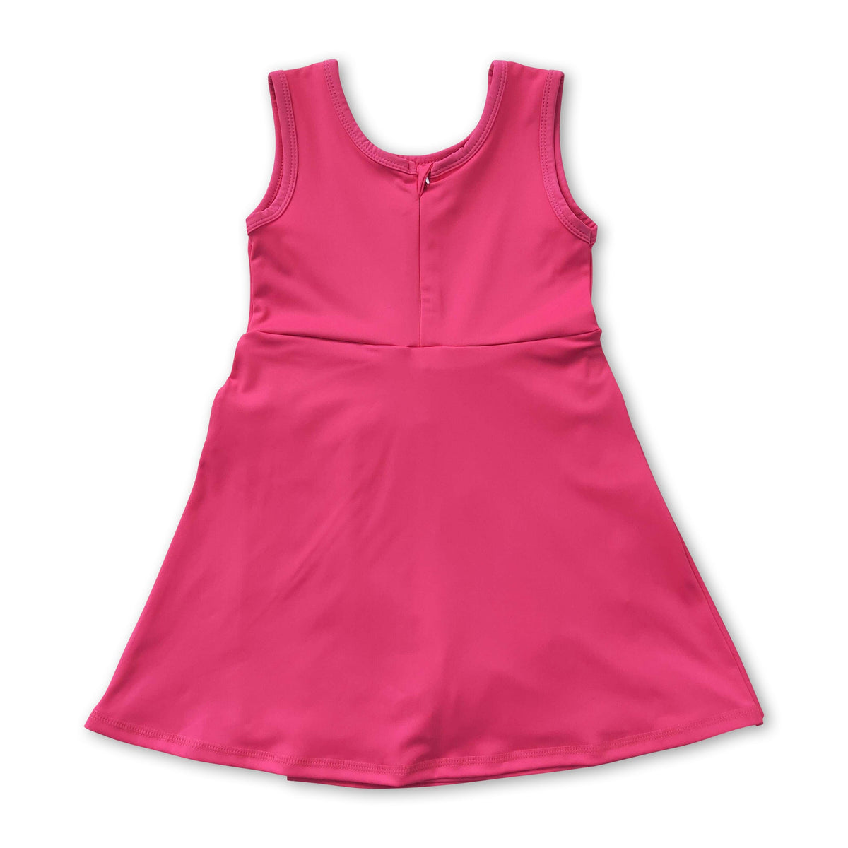 Sleeveless hot pink bow kids girls summer athletic dress