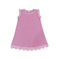 Pink scallop ruffle sleeveless princess girls cotton dress