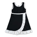 Sleeveless black white scallop girls athletic dress