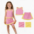 Pink yellow cotton sleeveless top skorts girls outfits