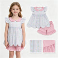 Floral scallop tunic ruffle shorts girls summer outfits