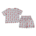 Short sleeves flag bow scallop girls 4th of july outfits