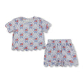 Stripe flag bow scallop kids girls 4th of july outfits