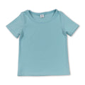 Short sleeves light blue kids girls summer yoga active top