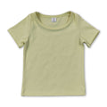 Short sleeves yellow kids girls summer yoga active top