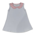 Pink plaid sleeveless white baby girls top