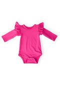 Hot Pink L/S Flutter Bodysuit