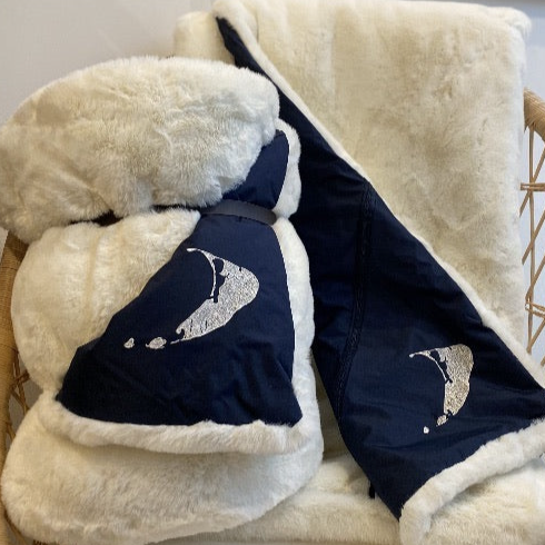 Nantucket on White Outdoor Large Blanket