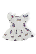 JMU White Duke Dog S/S Flutter Twirl Bodysuit