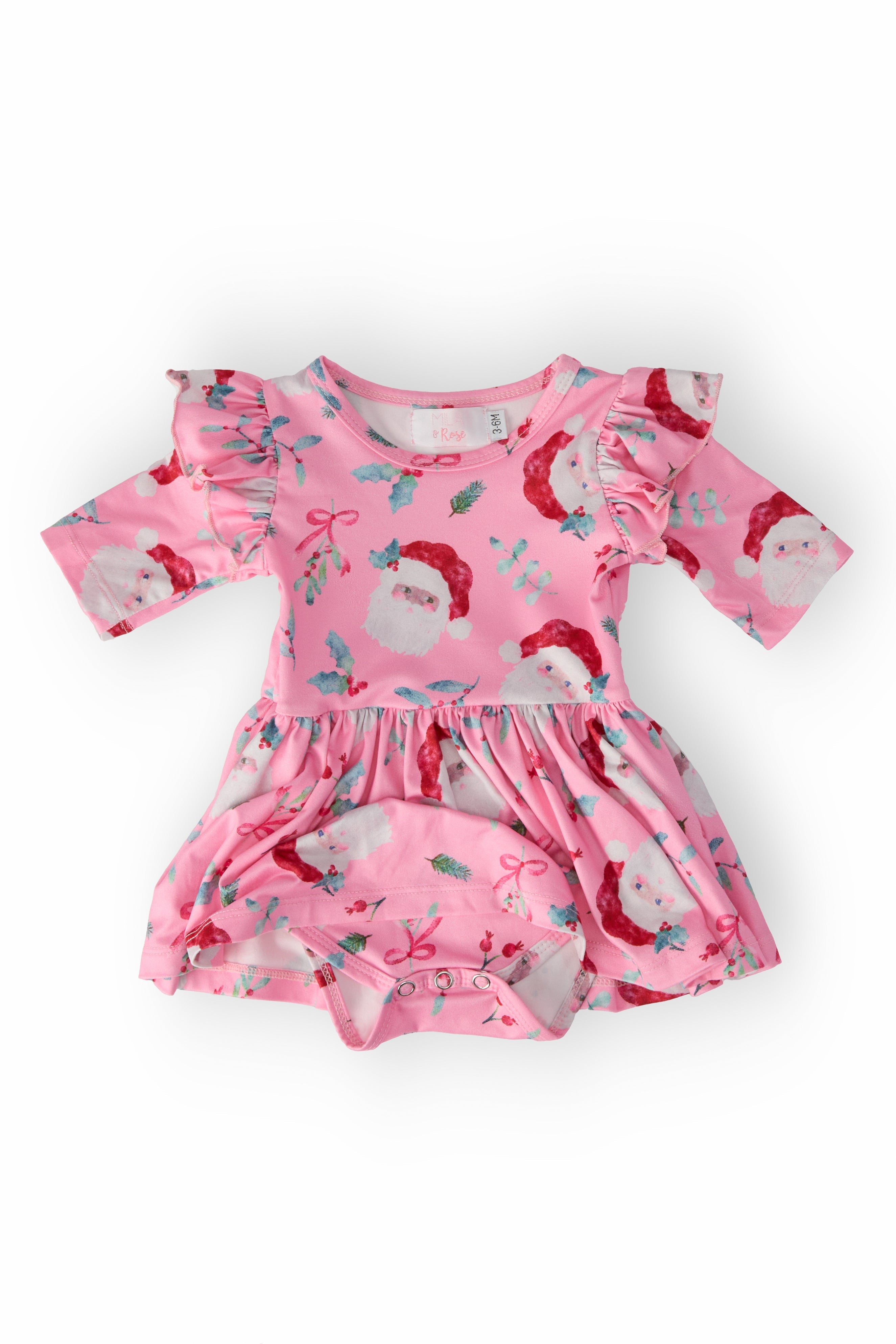 Jolly Old Saint Nick 3/4 Sleeve Flutter Twirl Bodysuit