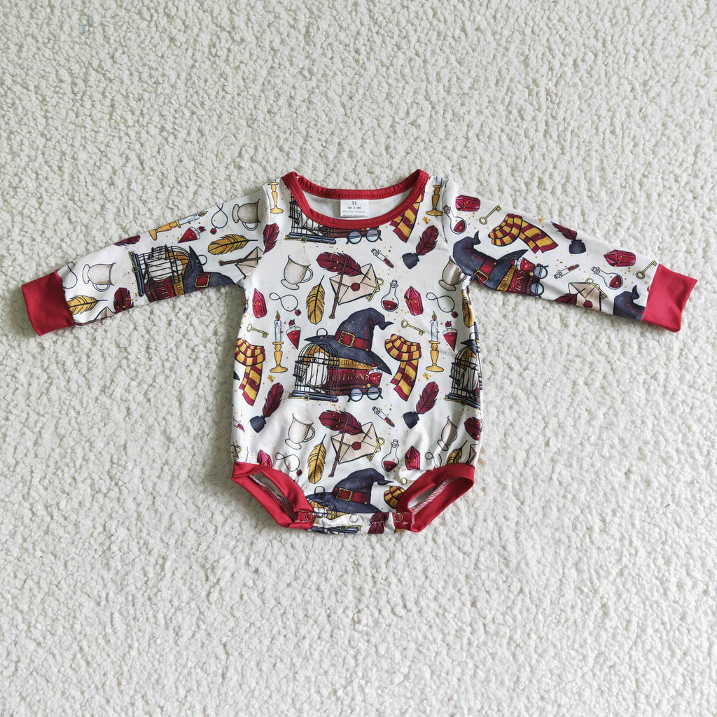 Cute magic long sleeve baby girls fall romper