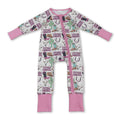 Long sleeves boots bull skull western baby girl zipper romper
