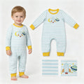 Long sleeves moon rocket embroidery baby boy romper