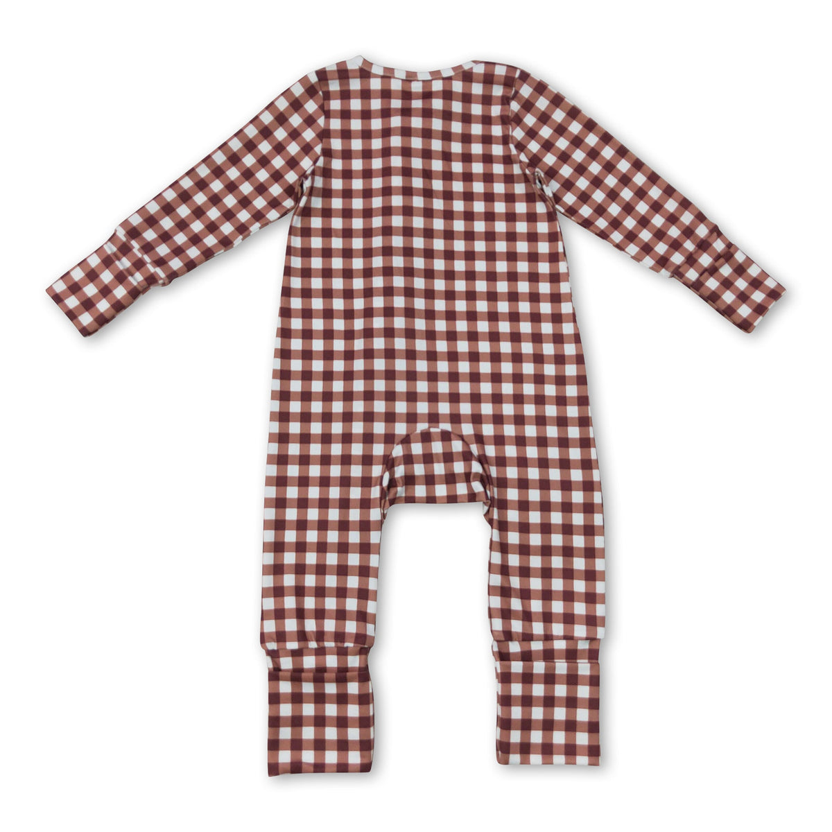 Long sleeves plaid baby boy fall zipper romper