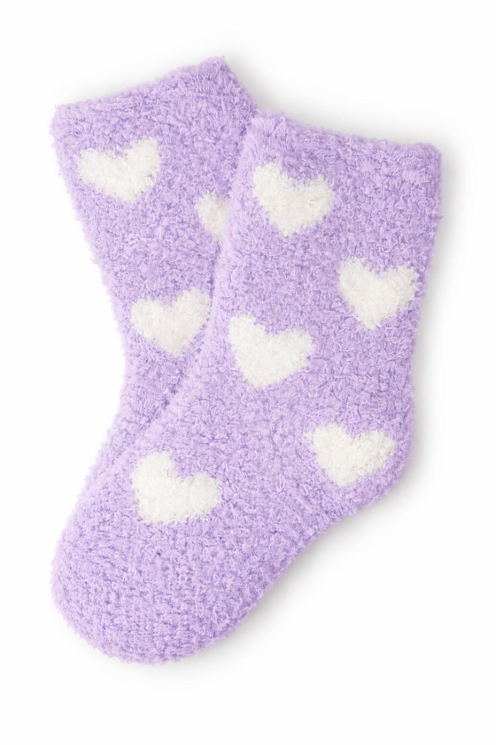 Lavender/Coconut Heart Cozy Socks