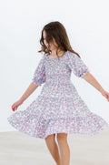 Lovely Lavender Smocked Ruffle Dress