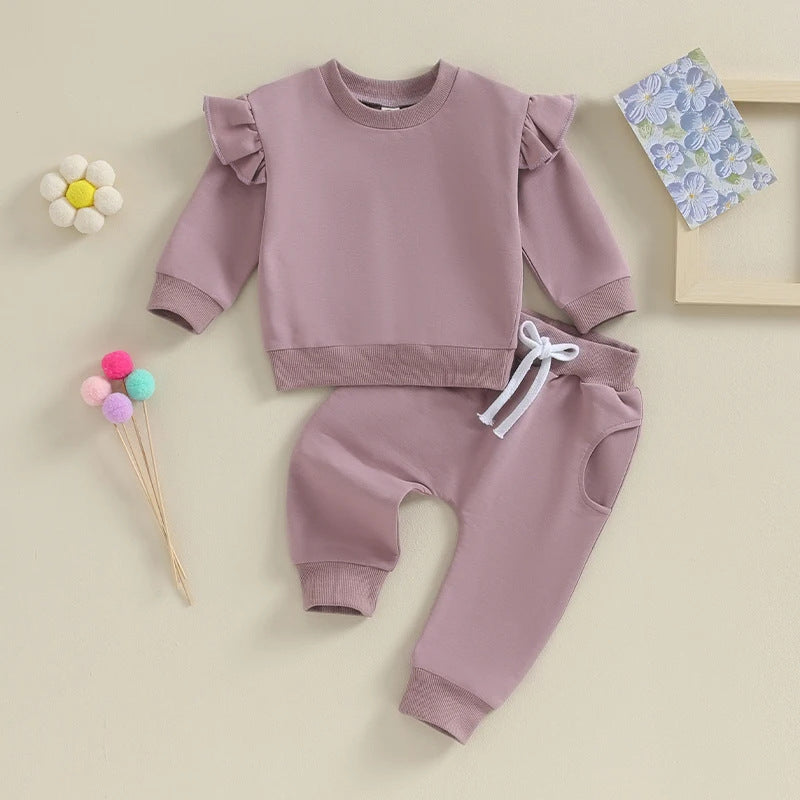 Autumn And Winter Boys Solid Color Long-sleeve Sweater Set Parent-child Children