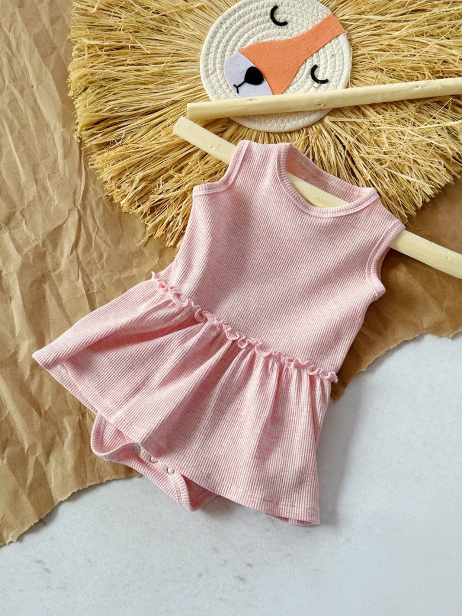 Baby Girl Sleeveless Vest Onesie Cute Sweet