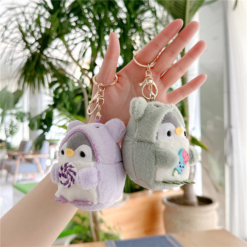 Crossdressing Penguin Doll Ice Cream Small Pendant Shaper Doll