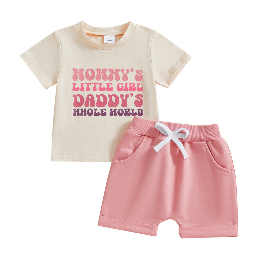 Boy Letter Print Short-sleeve Suit