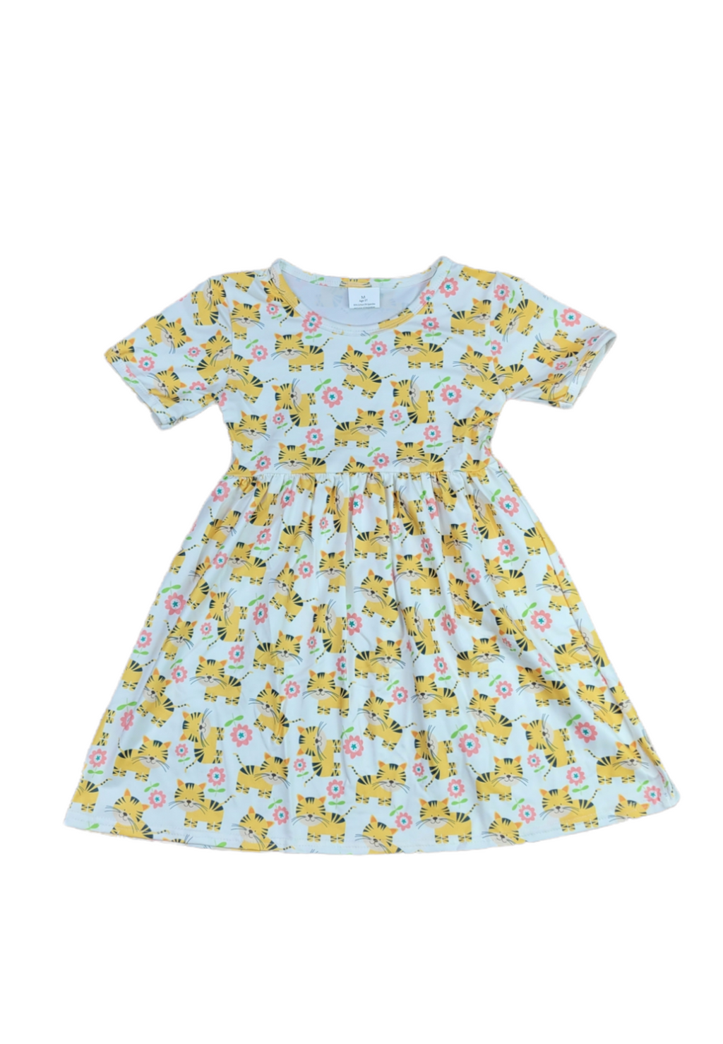 Tiger Short Sleeve Milk Silk Dress