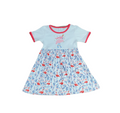 Christmas Flamingo Short Sleeve Milk Silk Dress