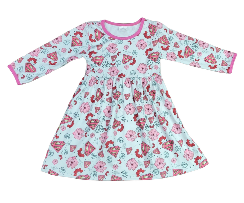 Super Valentine Long Sleeve Milk Silk Dress