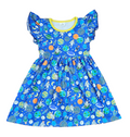 Space Long Flutter Milk Silk Dress