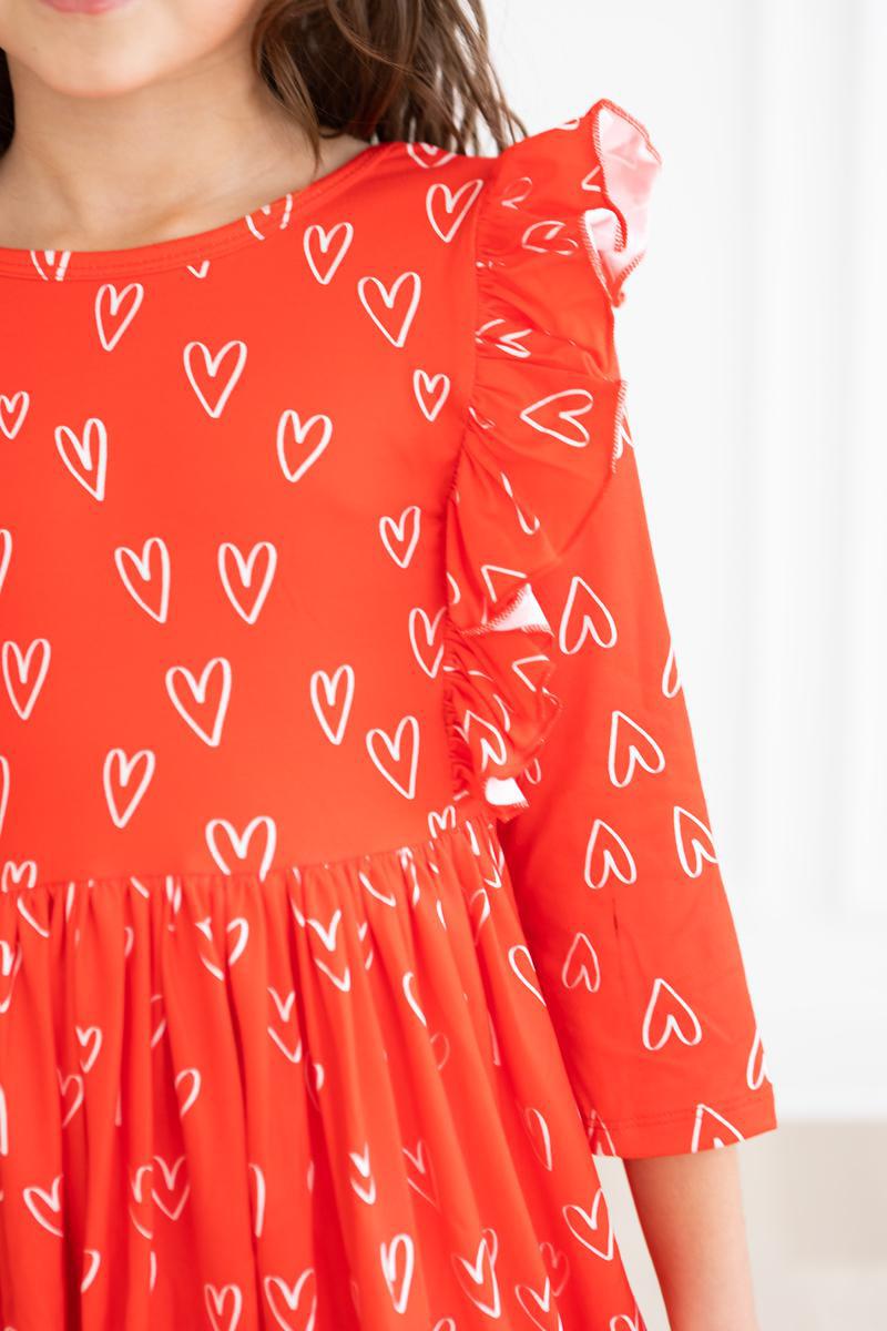 SALE Roses are Red Ruffle Twirl Dress