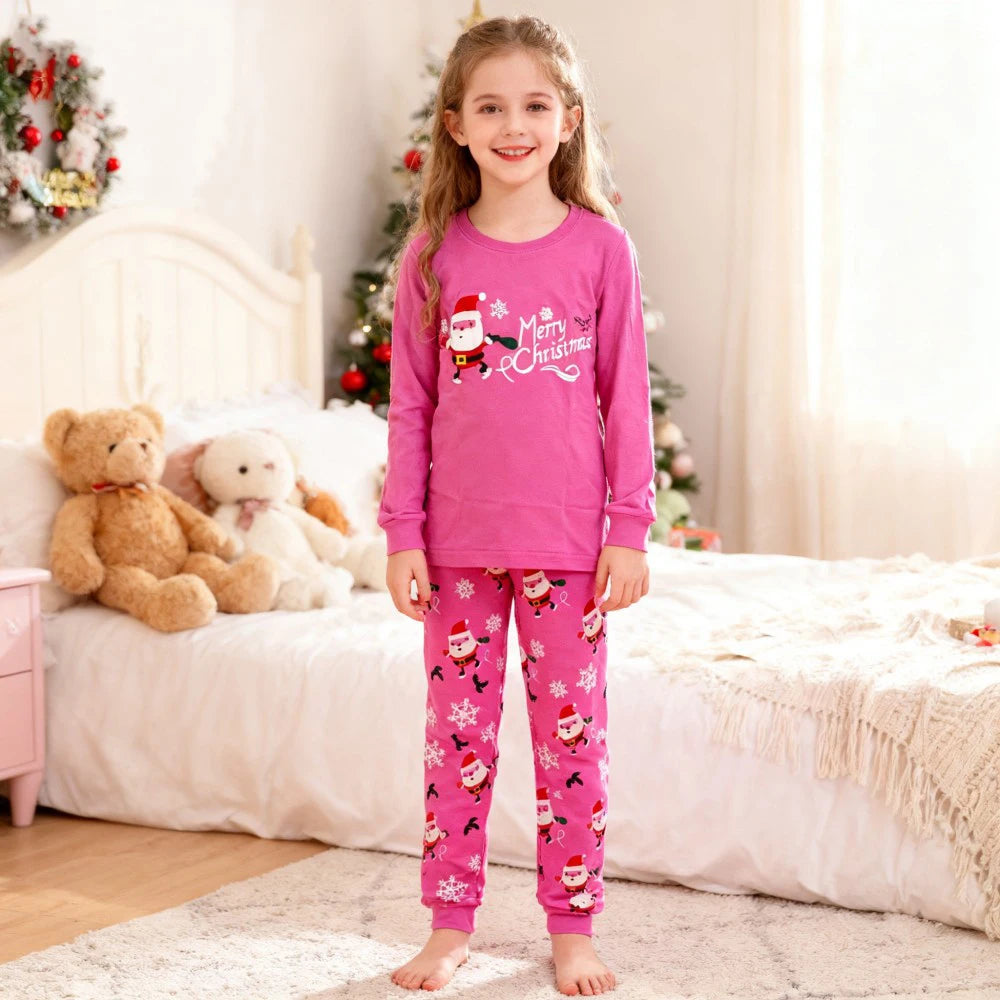 Xmas Pyjamas Sets Baby Boys 100% Cotton Christmas Pajamas Kids Classic Santa Toddler Girls Sibling Matching Kids Pijamas Suits