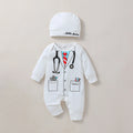 2Pcs Baby Unisex  Boys/Girls 2025 All Seasons Long Sleeve Cute Pullover Jumpsuit For Newborn Casual Daily Clothes+Hat