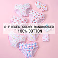 Children's Girls Panties Multipacks 100% Cotton Soft Pretty All Over Print Underwear For Girls Fashion Undies Boxer Breathable