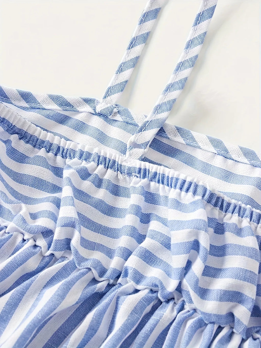 Kids Girls Two Piece Summer Clothes, Striped Ruffle Camisole Top + Loose Wide Leg Pants Outdoor Holiday Daily Wear