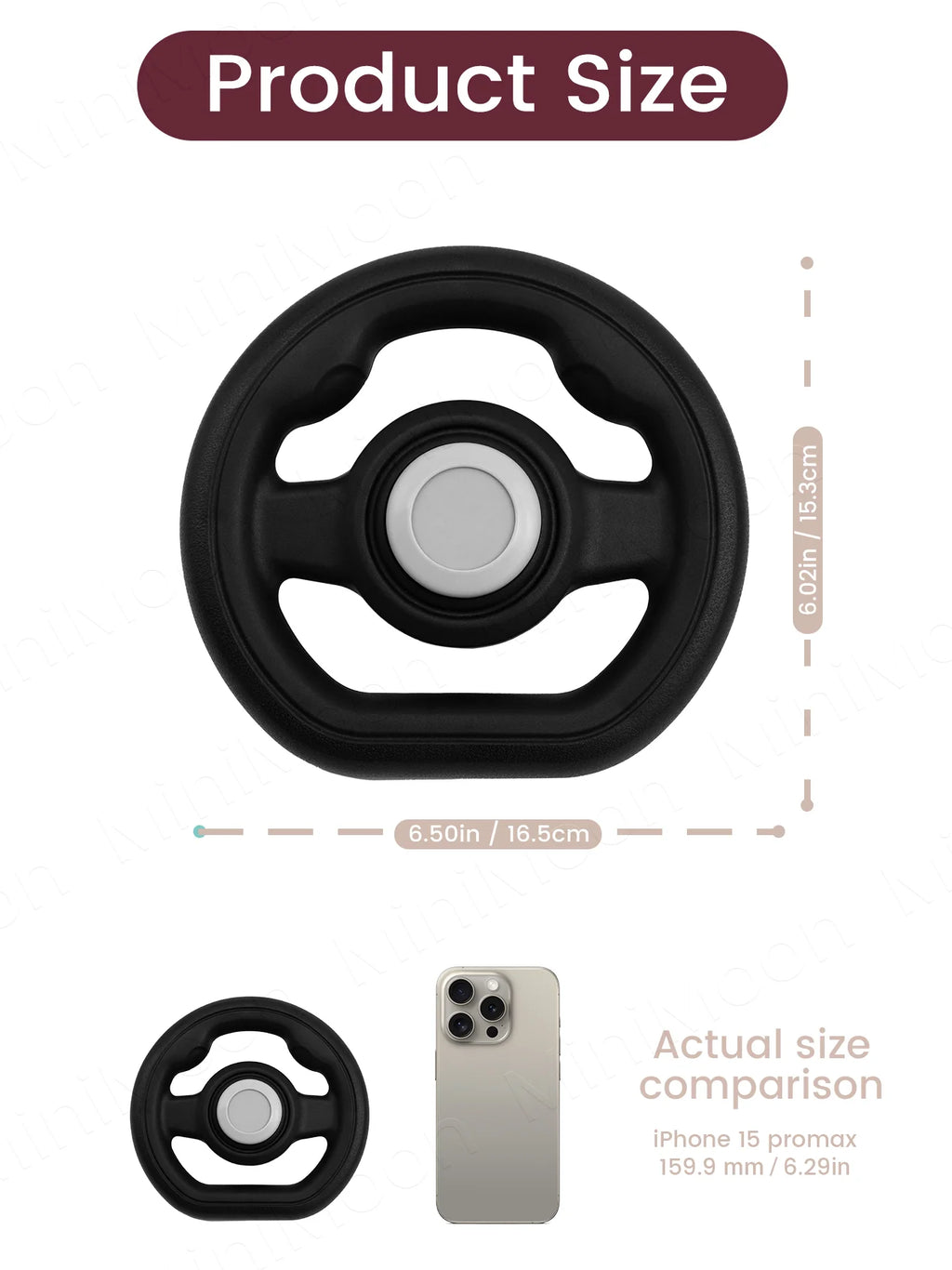 Stroller Steering Wheel with Honk Sound & 360° Rotation, Baby Travel Toy to Calm Fussy Riders