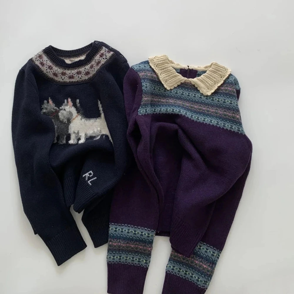 Girls Sweater BP Brand 2026 New Winter Cherry Baby Cardigan Cute Boys Tops Kids Clothes Pink Knitted Sweater Children Outwear