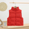 3-14 Years Winter Boys Girls Vest Fashion Letter High Neck Design Thick Keep Warm Waistcoat For Kids Children Down Coat