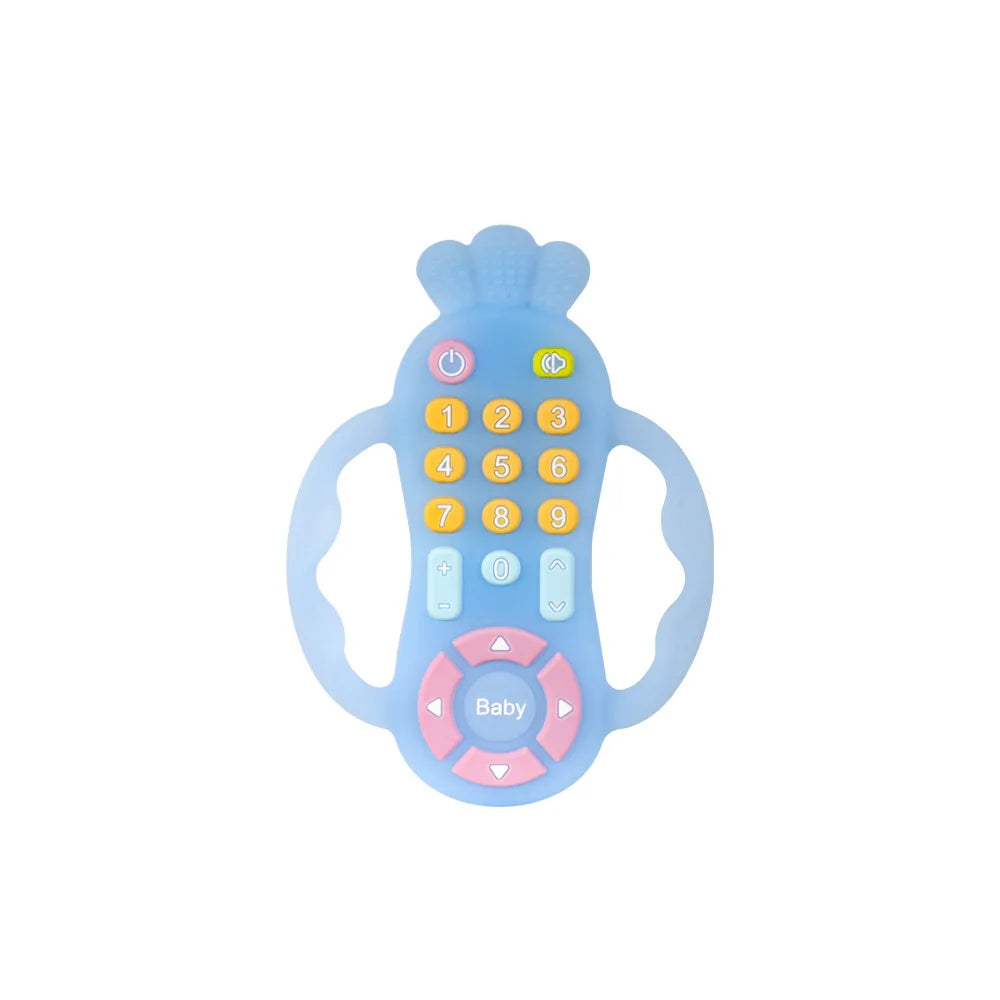 Simulated Remote Control Teether Baby Pacifier Anti-Thumb-Sucking Soothing Toy for Chewing and Stress Relief