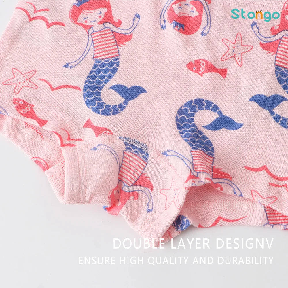 6 Pcs Kids Little Girls Underwear Toddler Baby 100% Cotton Soft Briefs Panties Cartoon Big Girls Undies 1-10 Years