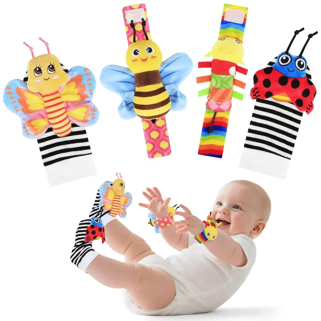 Baby Toys 0-12 Months Kids Animal Socks Wrist Strap Rattle Baby Foot Socks Wrist Strap Toddler Socks Pacifier Toys Baby Gifts