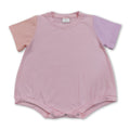 Short sleeves cotton pink baby girls summer romper