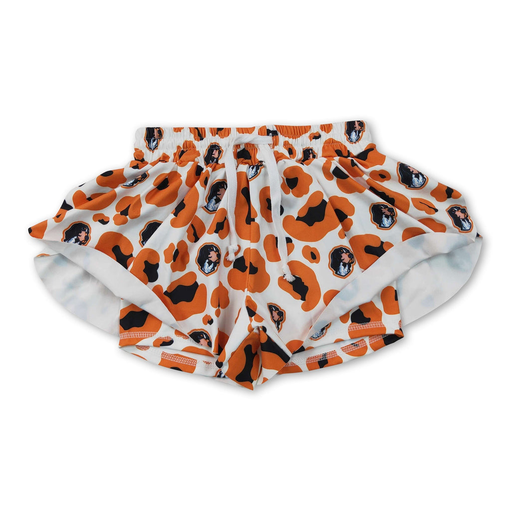 Leopard dog kids girls team active summer shorts