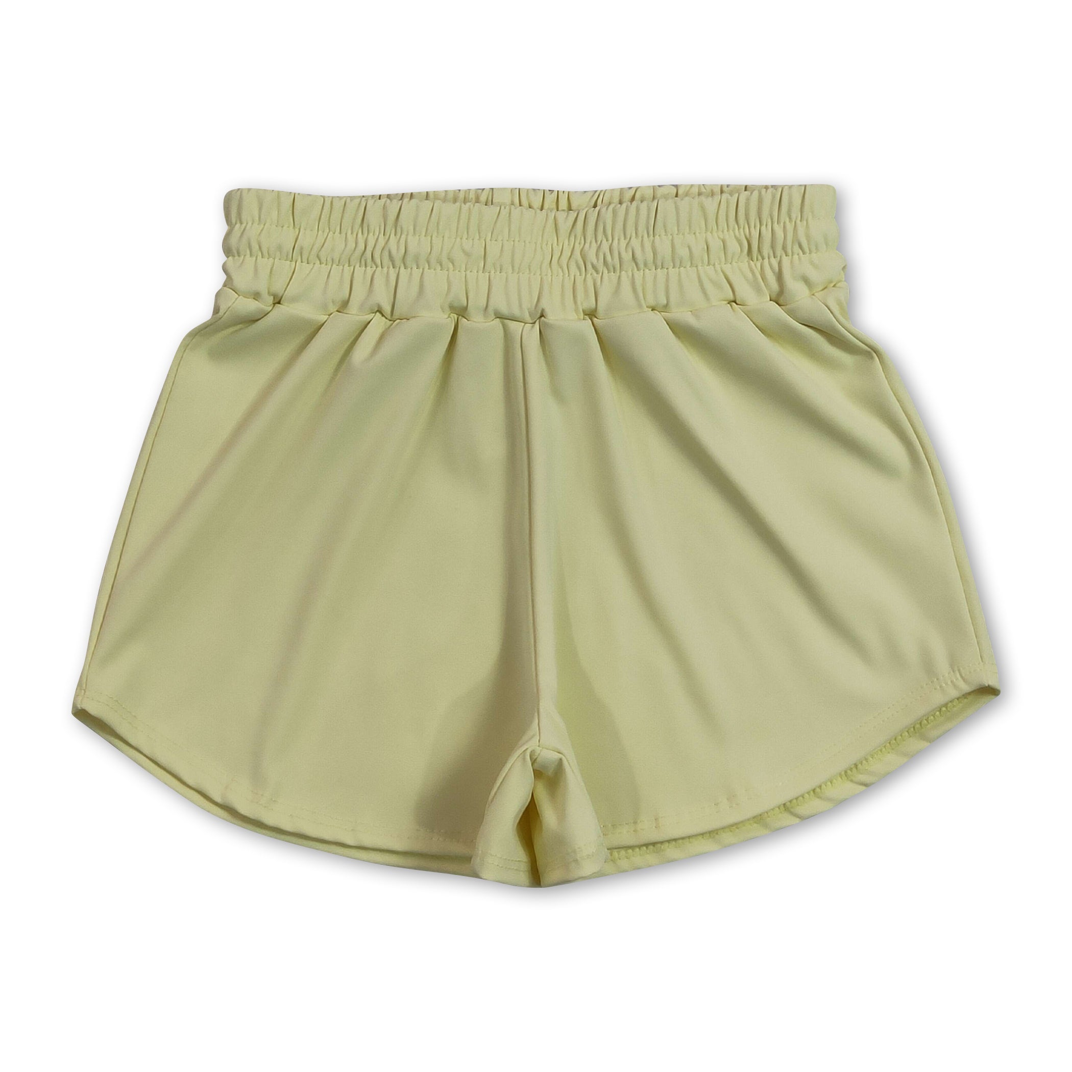 Yellow kids girls summer yoga active shorts