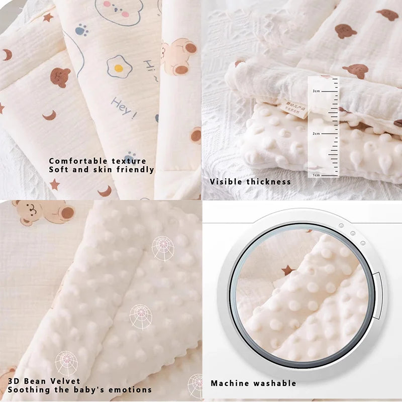 1 Piece of New Baby Cradle Mat, Baby Stroller Accessory, Cradle Car Mat, Made of Soft and Warm Anti-Slip Bean Velvet Material