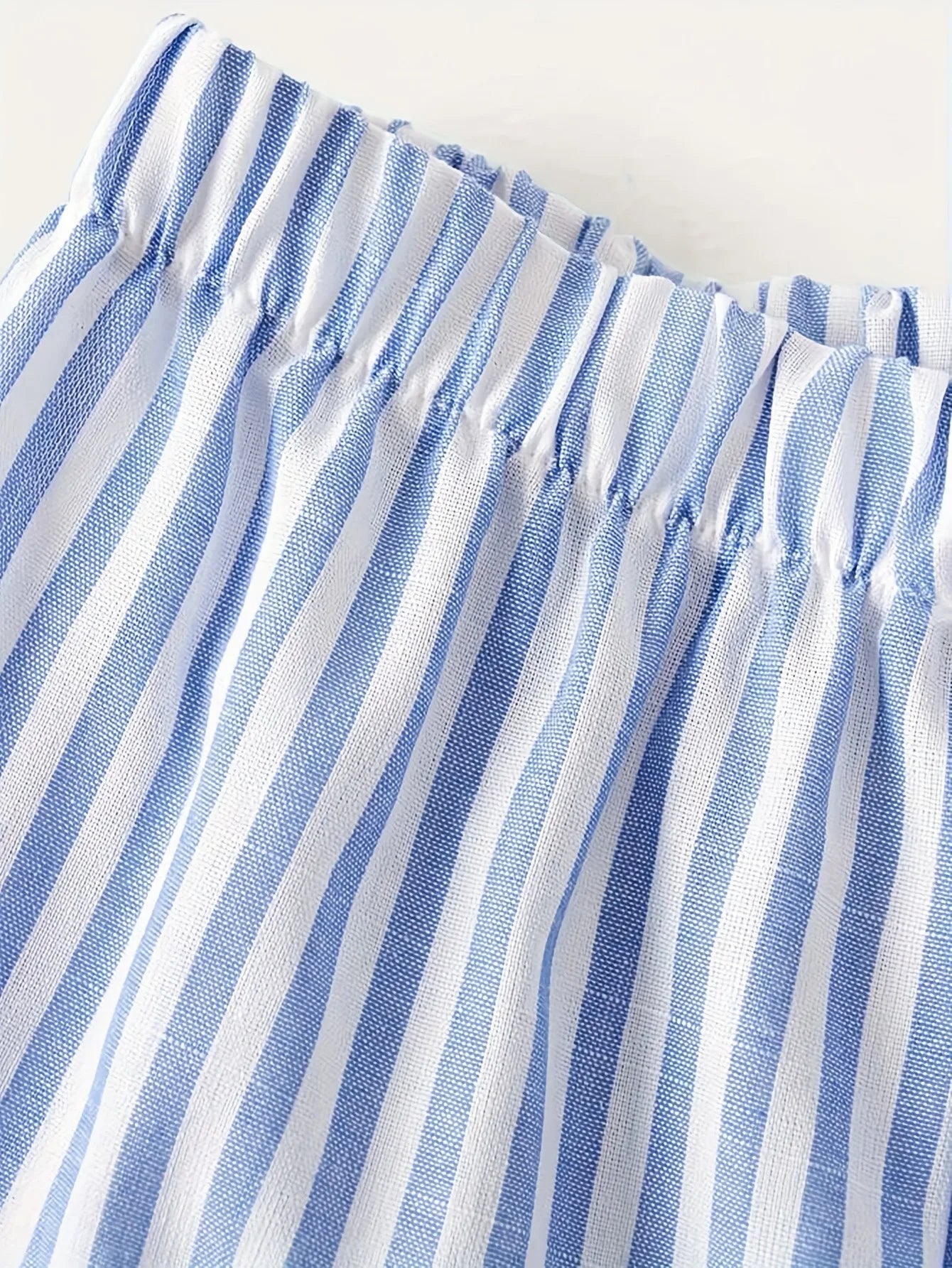 Kids Girls Two Piece Summer Clothes, Striped Ruffle Camisole Top + Loose Wide Leg Pants Outdoor Holiday Daily Wear