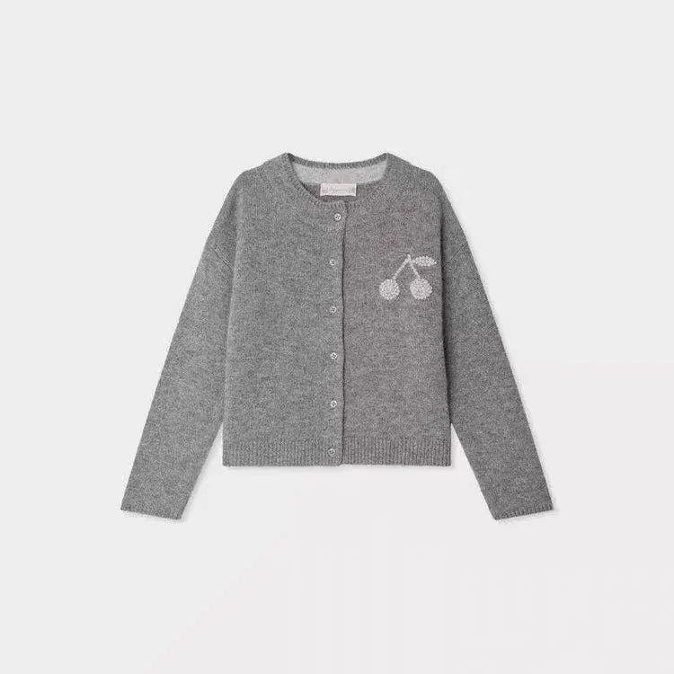 Girls Sweater BP Brand 2026 New Winter Cherry Baby Cardigan Cute Boys Tops Kids Clothes Pink Knitted Sweater Children Outwear
