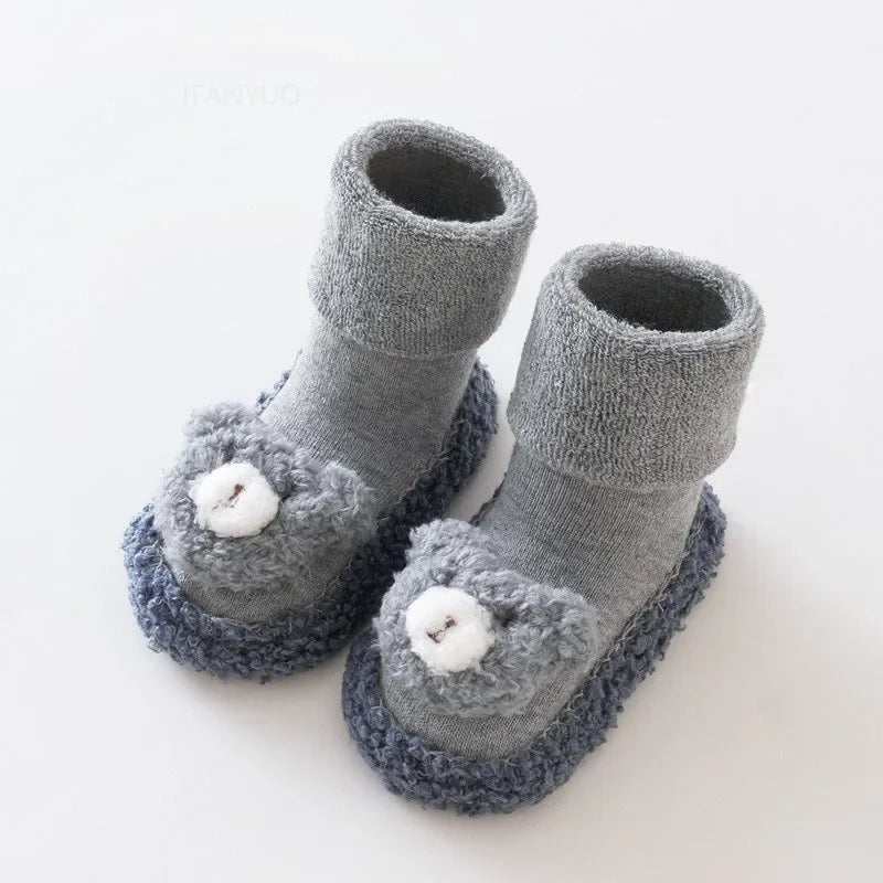 Baby Floor Socks Autumn Winter Cartoon Bear Toddler Shoes Socken Thick Anti Slip Children Stockings Boy Girl Indoor Walking Sock