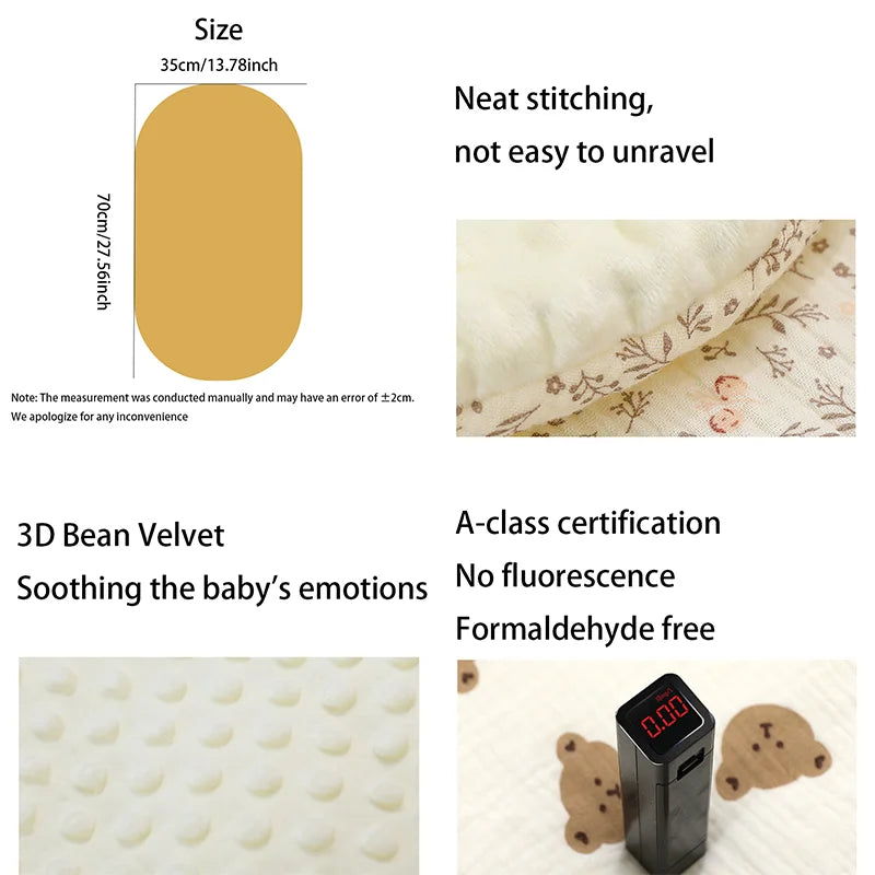 1 Piece of New Baby Cradle Mat, Baby Stroller Accessory, Cradle Car Mat, Made of Soft and Warm Anti-Slip Bean Velvet Material
