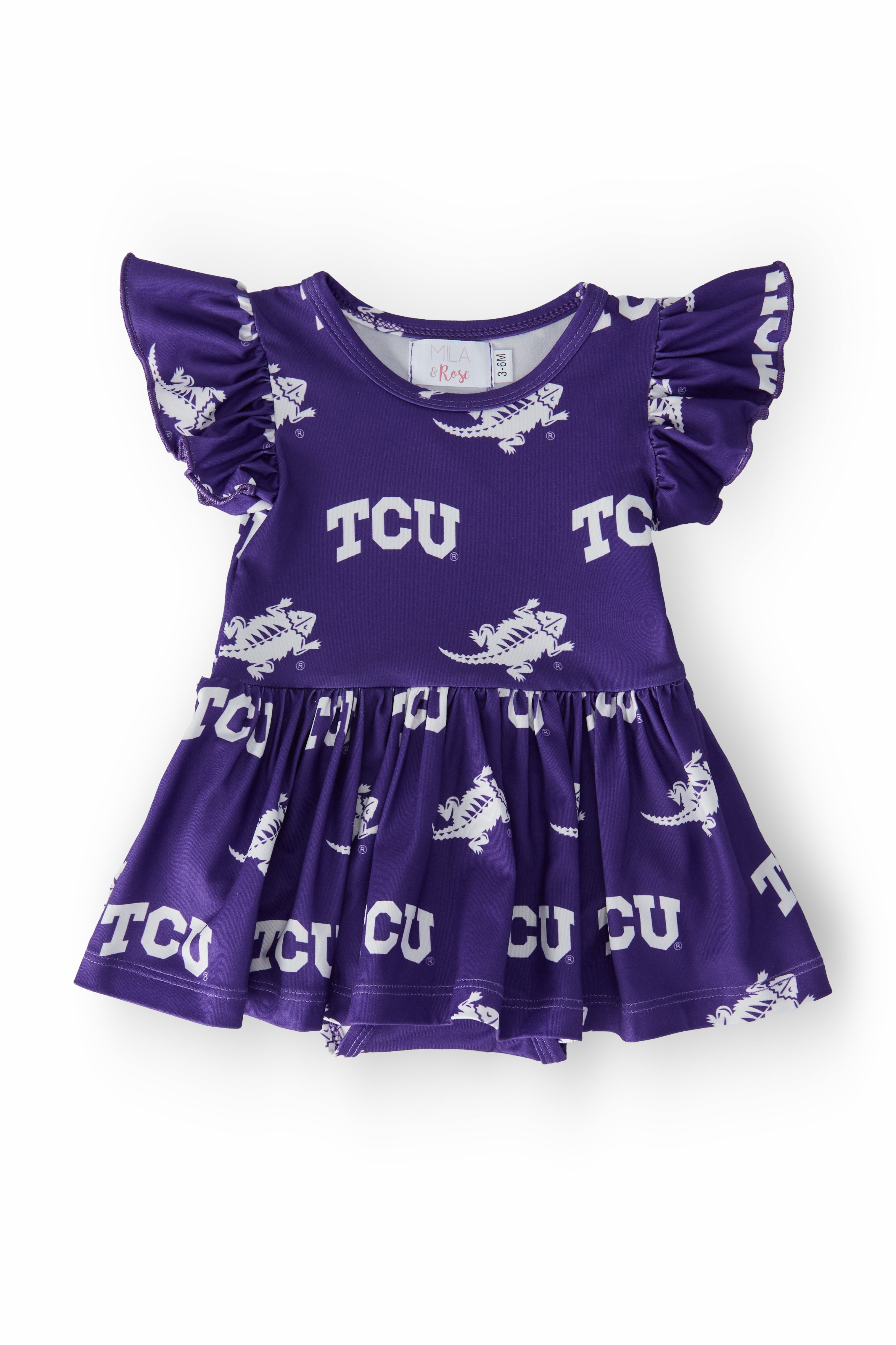 TCU Purple Frog S/S Flutter Twirl Bodysuit