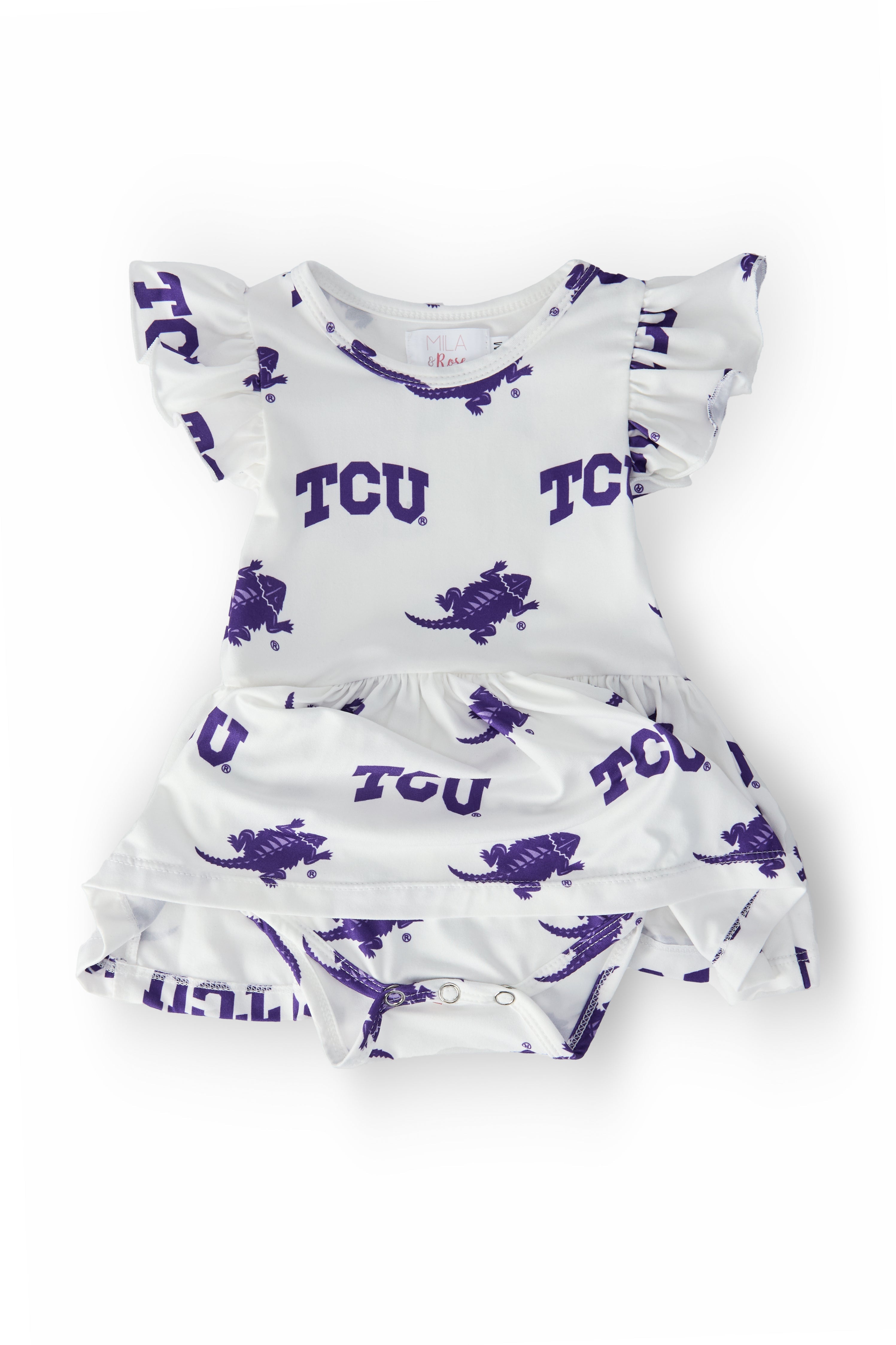 TCU White Frog S/S Flutter Twirl Bodysuit