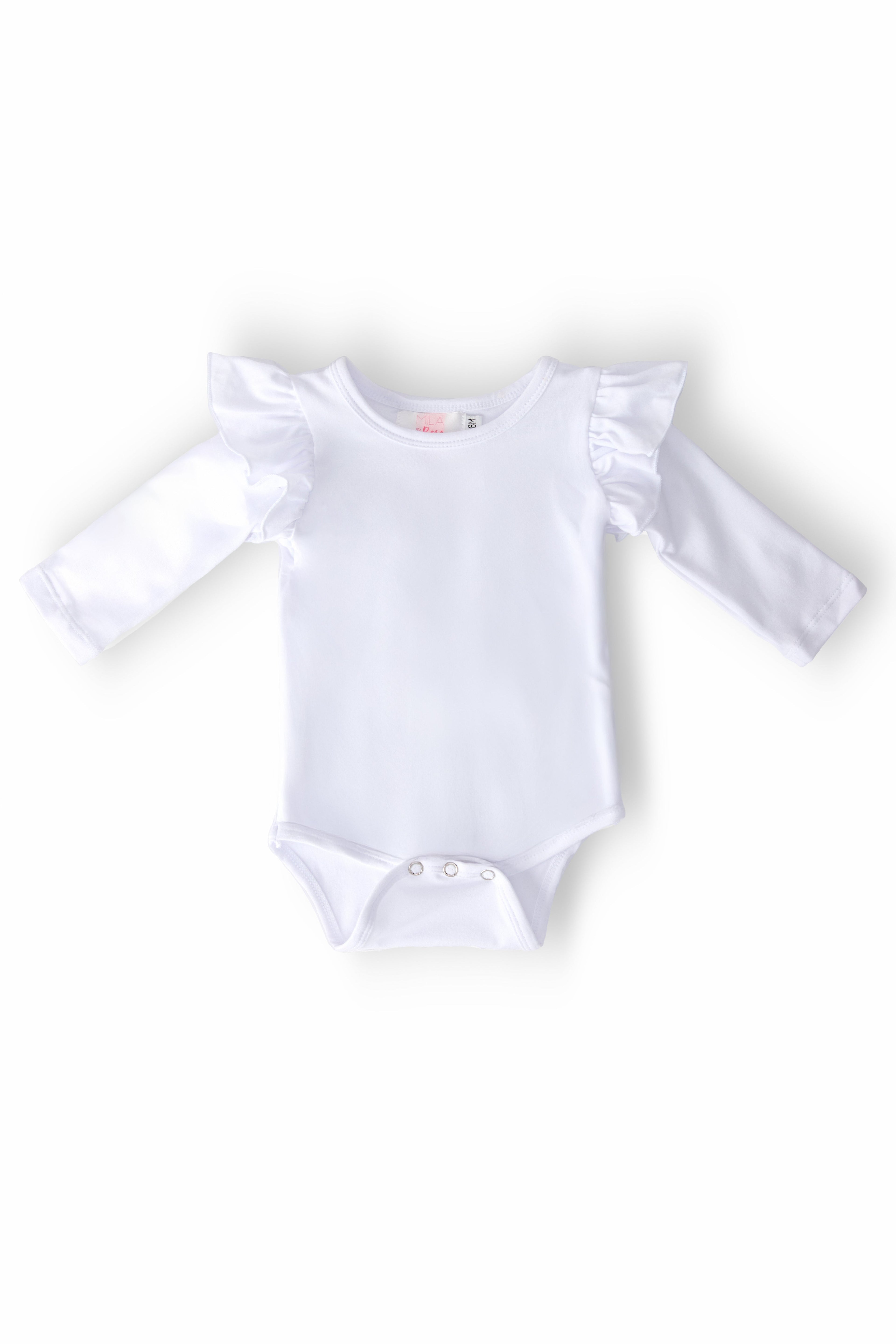 White L/S Flutter Bodysuit